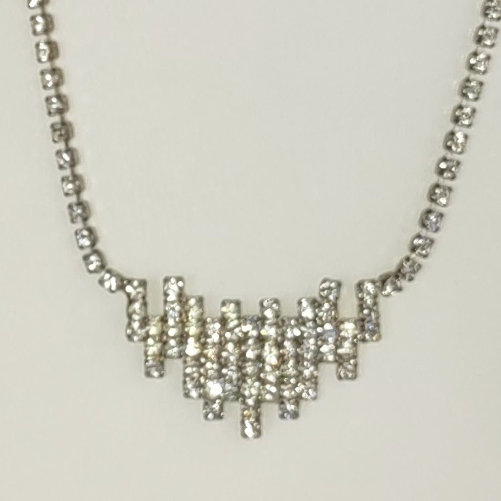 Vintage Rhinestone And SilverTone Necklace
